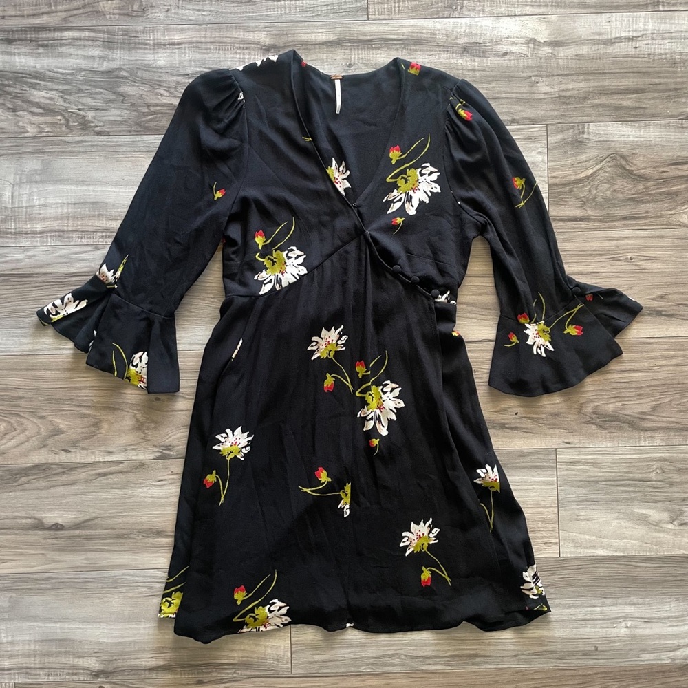 Free People Black Floral Dress - Picture 2 of 4